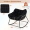 Rattan Metal Rocking Egg Chair with Cushion for Patio and Indoor